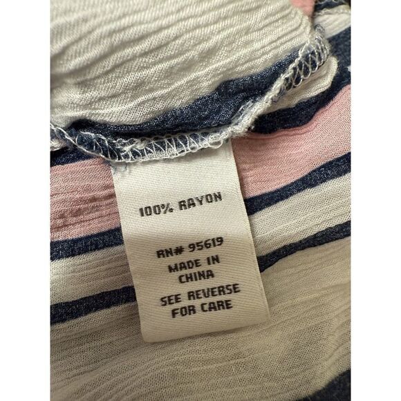 Fever Women's Bell Sleeve Blouse. Size M. Multicolor Striped - Picture 6 of 7